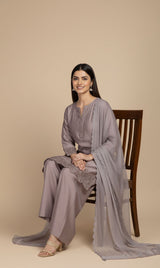 LNF-126 TEA PINK RTW EMBROIDERED SILK