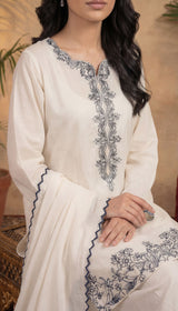 LNF-128 WHITE RTW EMBROIDERED SILK
