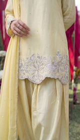LNF-129 YELLOW RTW EMBROIDERED SILK