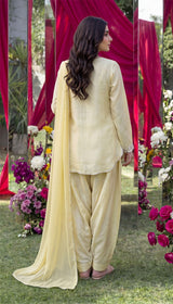 LNF-129 YELLOW RTW EMBROIDERED SILK