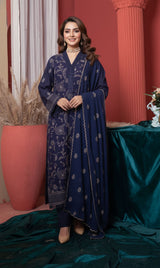 LNF-131 Blue Karandi 3 Piece Unstitched
