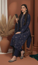 LNF-142 Blue Karandi 3 Piece Unstitched