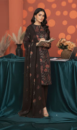 LNF-145 Deep Brown Karandi 3 Piece Unstitched
