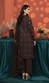 LNF-145 Deep Brown Karandi 3 Piece Unstitched