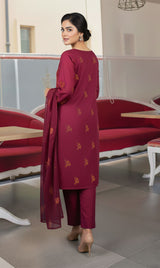 LNF-151 Pink Karandi 3 Piece Unstitched