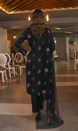 LNF-154 Black Karandi 3 Piece Unstitched