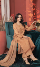 LNF-156 Peach Karandi 3 Piece Unstitched