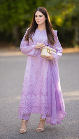 LNF 176 LILAC CHIKAN KARI LAWN 3 PCS