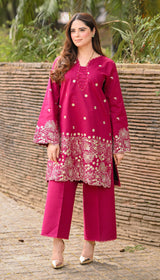 LNF 177 DEEP PINK 2 PCS SHIRT & TROUSER