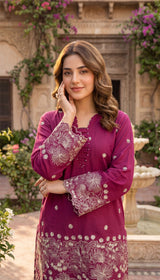 LNF 177 DEEP PINK 2 PCS SHIRT & TROUSER