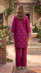 LNF 177 DEEP PINK 2 PCS SHIRT & TROUSER