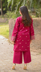 LNF 177 DEEP PINK 2 PCS SHIRT & TROUSER