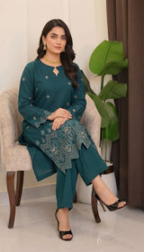 LNF 180 TEAL GREEN 2 PCS SHIRT & TROUSER