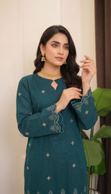 LNF 180 TEAL GREEN 2 PCS SHIRT & TROUSER