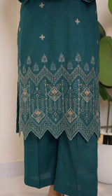 LNF 180 TEAL GREEN 2 PCS SHIRT & TROUSER