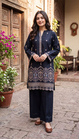 LNF 184 BLACK 2 PCS SHIRT & TROUSER