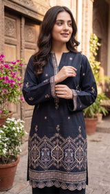 LNF 184 BLACK 2 PCS SHIRT & TROUSER