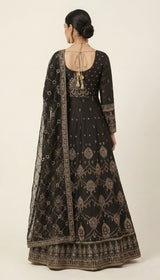 LNF-187 BLACK PISHWAS BRIDAL WEAR