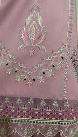 LNF 189 TEA PINK CHIKAN KARI LAWN 3 PCS