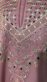 LNF 189 TEA PINK CHIKAN KARI LAWN 3 PCS