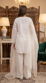 LNF-201 WHITE RTW EMBROIDERED SILK