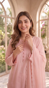 LNF-206 TEA PINK RTW EMBROIDERED SILK