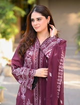 LNF 60 DEEP MAJANTA 2 PCS SHIRT & Trouser