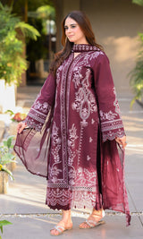 LNF 60 DEEP MAJANTA 2 PCS SHIRT & Trouser