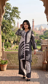 LNF P033 BLACK SKIN 2 PCS UNSTITICHED