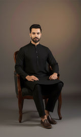 MNF 001 BLACK MEN,S UNSTITCHED BLENDED FABRIC