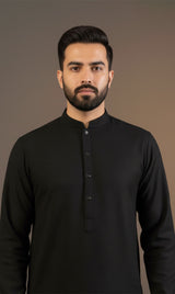 MNF 001 BLACK MEN,S UNSTITCHED BLENDED FABRIC