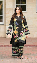 LNF P013 PRINTED CO-ORD SET MULTI BLACK