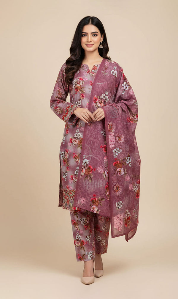 D# 10005 Cotton Cambric 3 Piece Unstitched