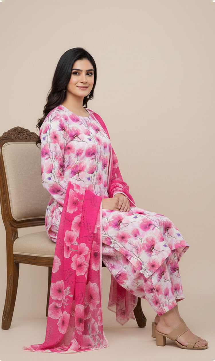 D# 10006 Cotton Cambric 3 Piece Unstitched