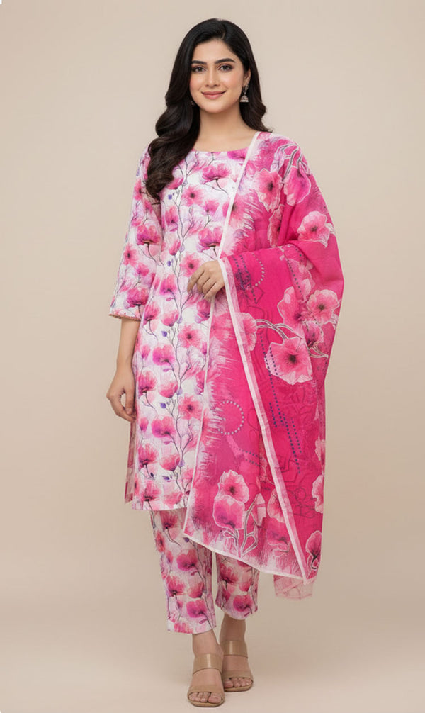 D# 10006 Cotton Cambric 3 Piece Unstitched