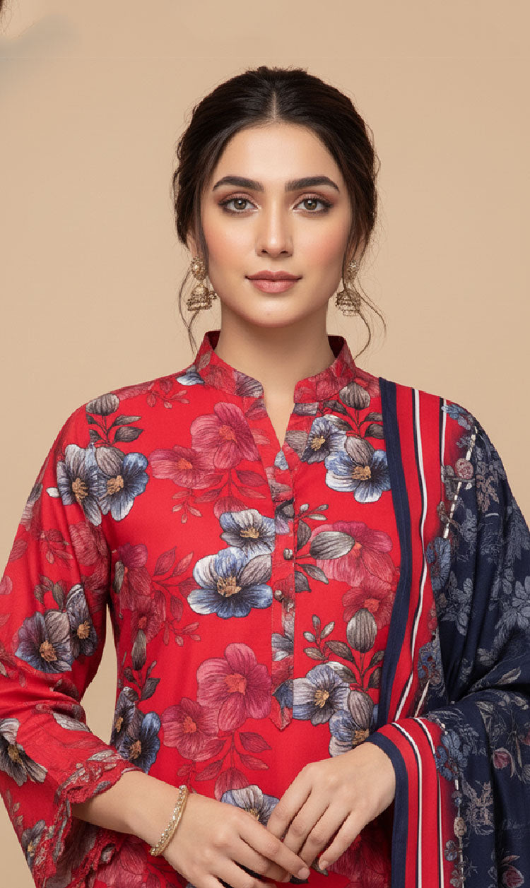 D# 10007 Cotton Cambric 3 Piece Unstitched