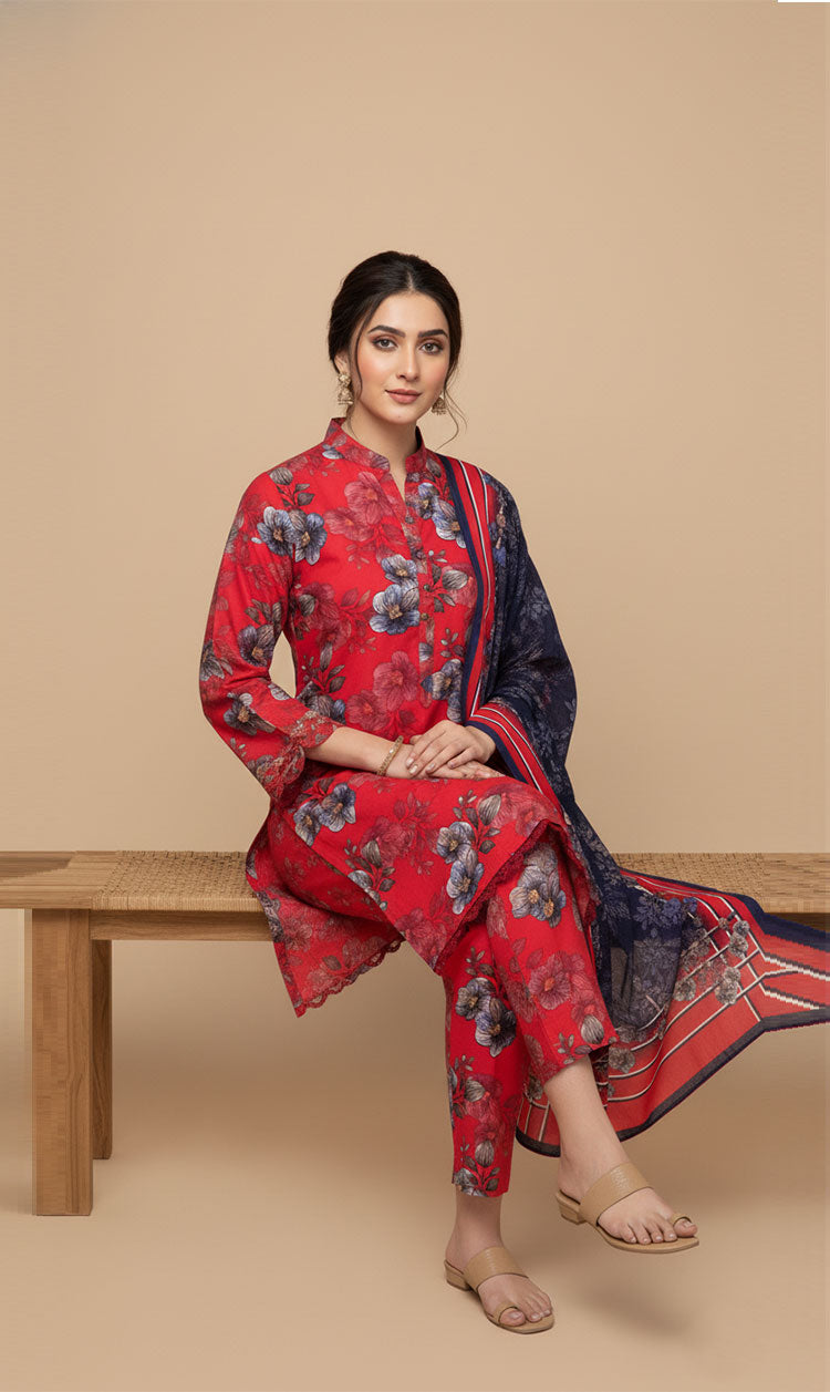 D# 10007 Cotton Cambric 3 Piece Unstitched