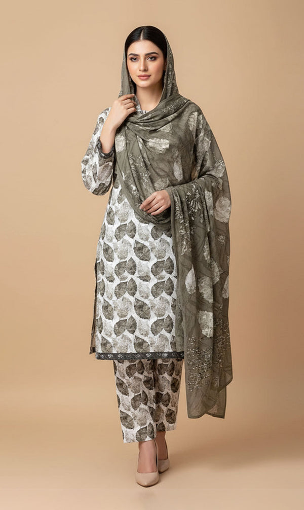 D# 10009 Cotton Cambric 3 Piece Unstitched