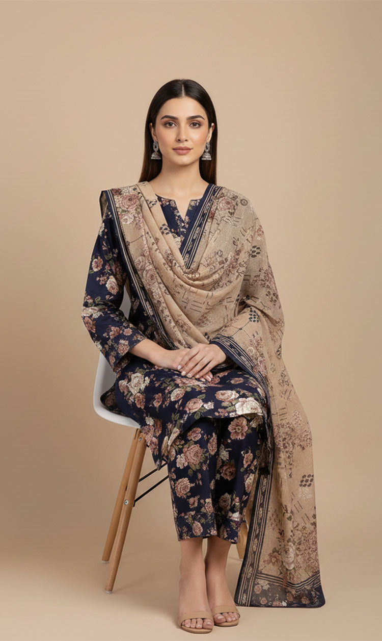 D# 10010 Cotton Cambric 3 Piece Unstitched