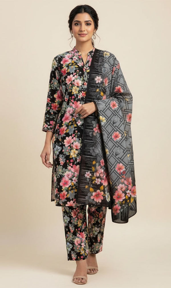 D# 10011 Cotton Cambric 3 Piece Unstitched