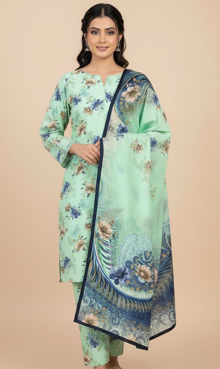 D# 10013 Cotton Cambric 3 Piece Unstitched