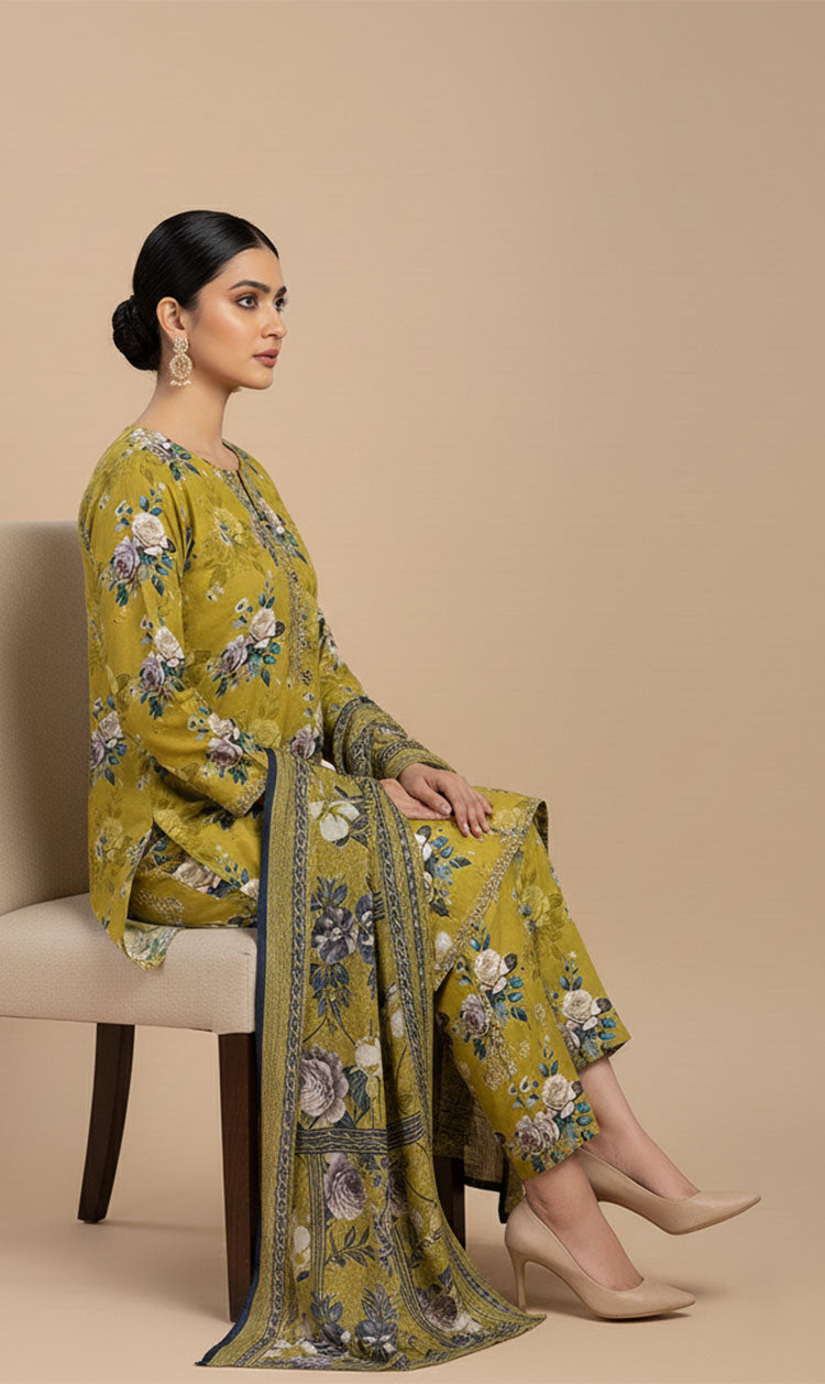 D# 10014 Cotton Cambric 3 Piece Unstitched