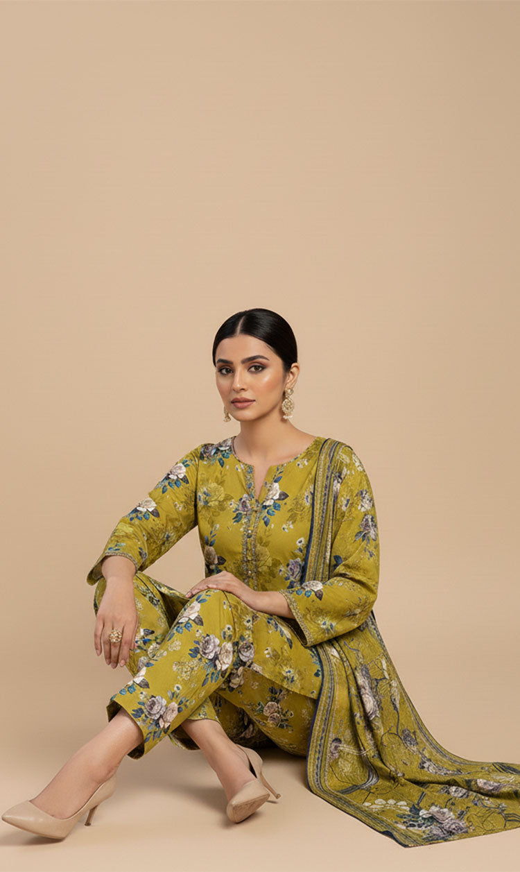 D# 10014 Cotton Cambric 3 Piece Unstitched