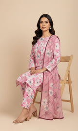 D# 10015 Cotton Cambric 3 Piece Unstitched
