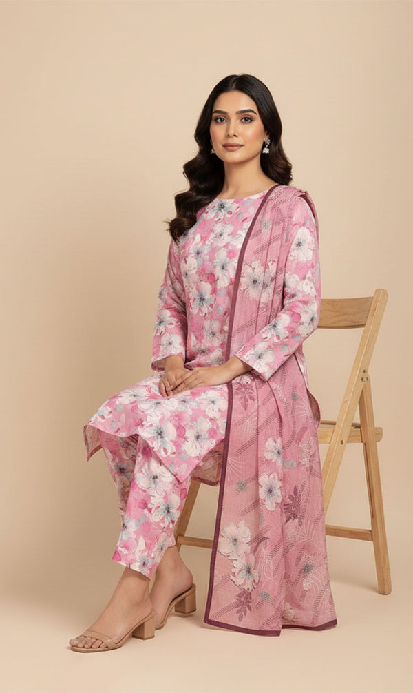D# 10015 Cotton Cambric 3 Piece Unstitched