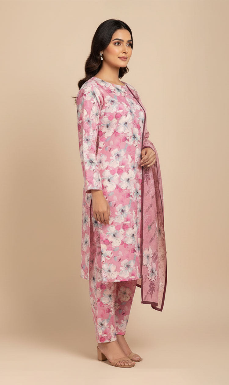 D# 10015 Cotton Cambric 3 Piece Unstitched