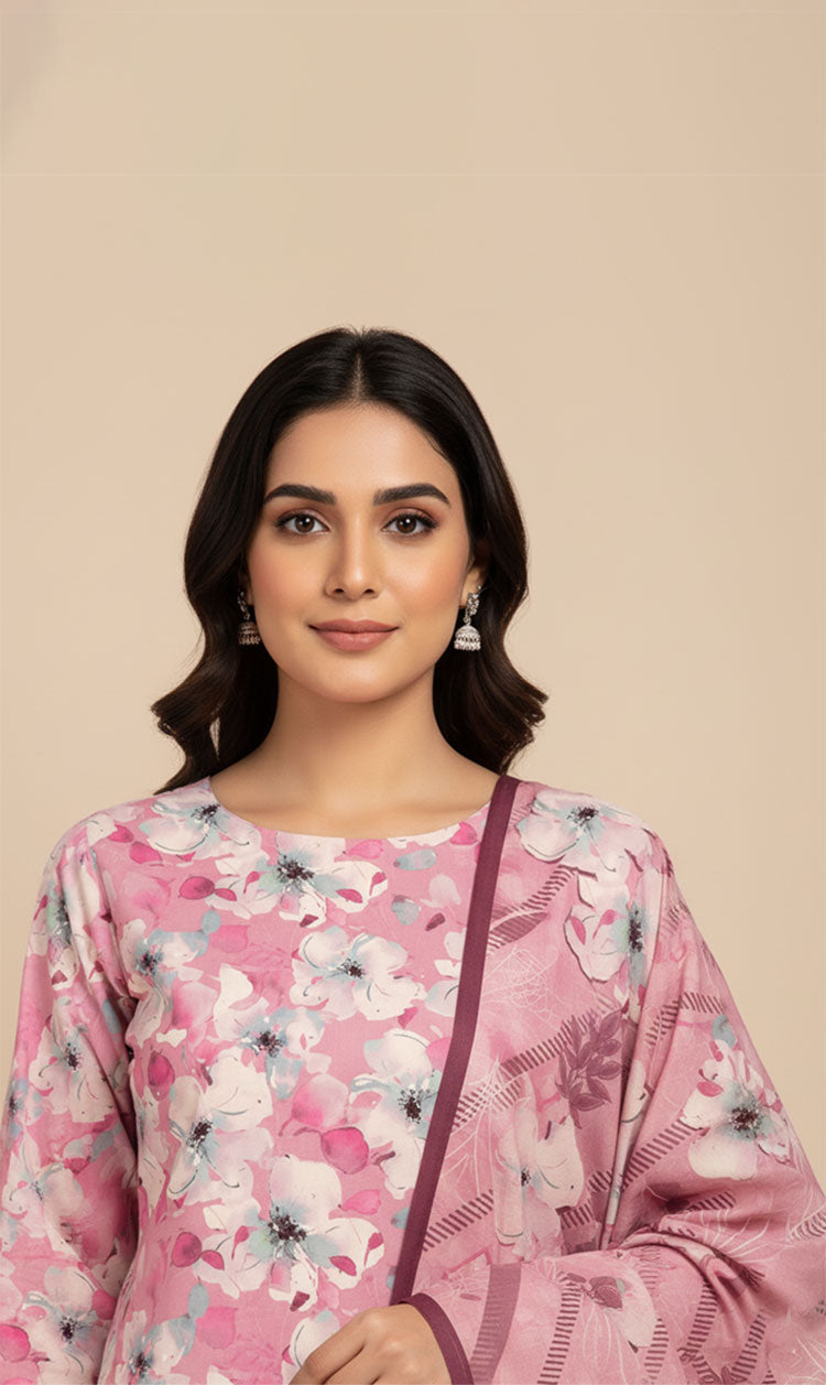 D# 10015 Cotton Cambric 3 Piece Unstitched