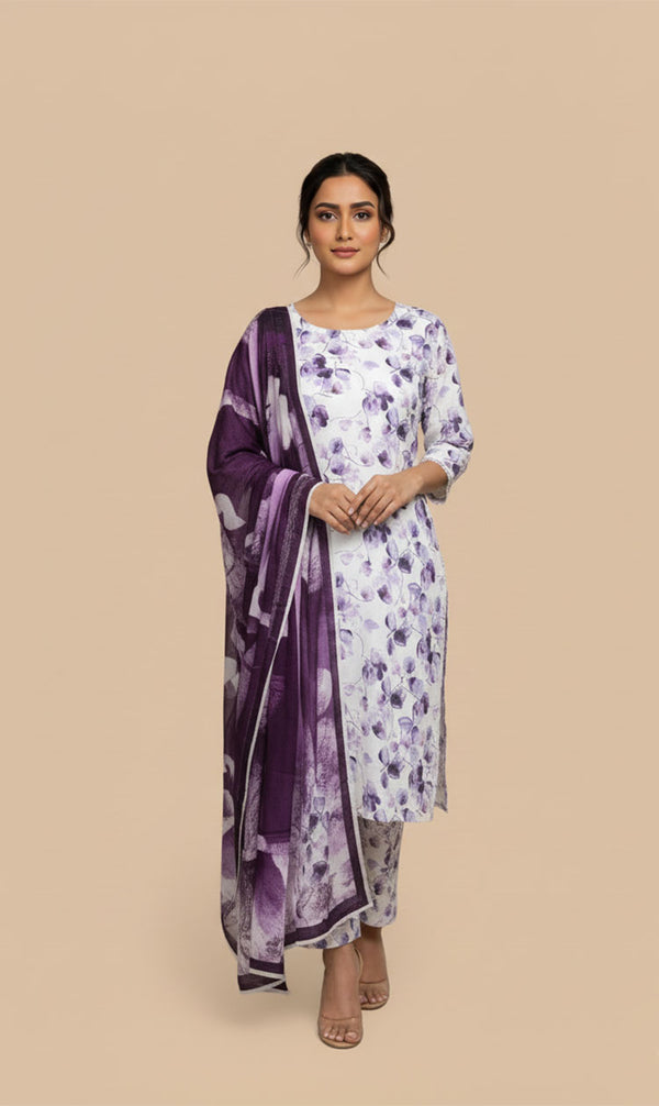 D# 10016 Cotton Cambric 3 Piece Unstitched