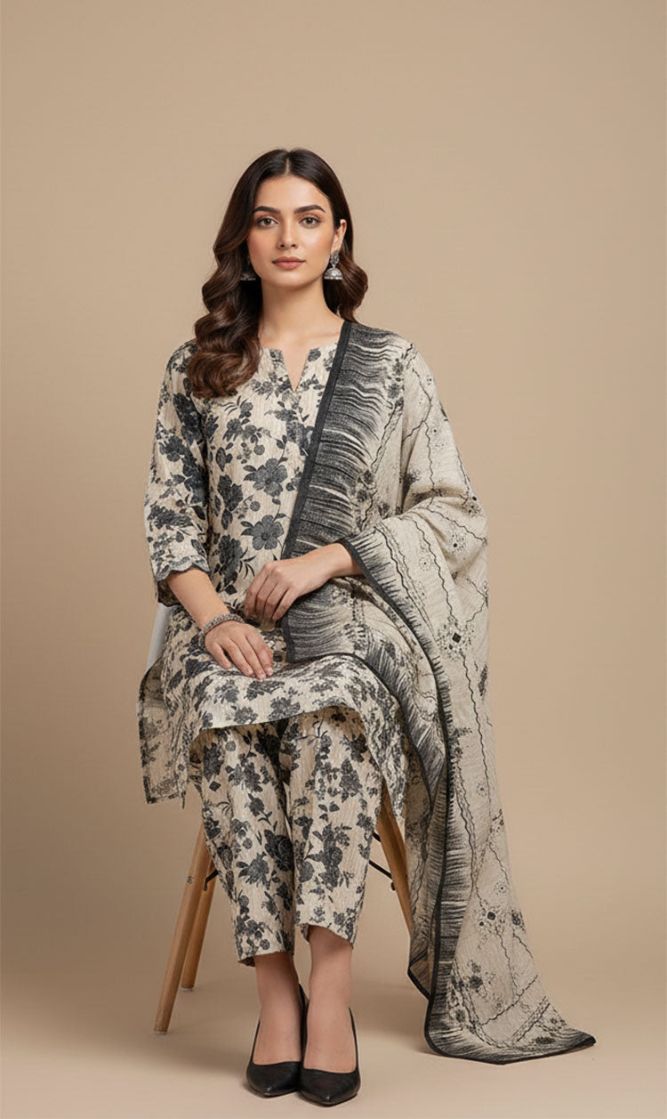 D# 10020 Cotton Cambric 3 Piece Unstitched