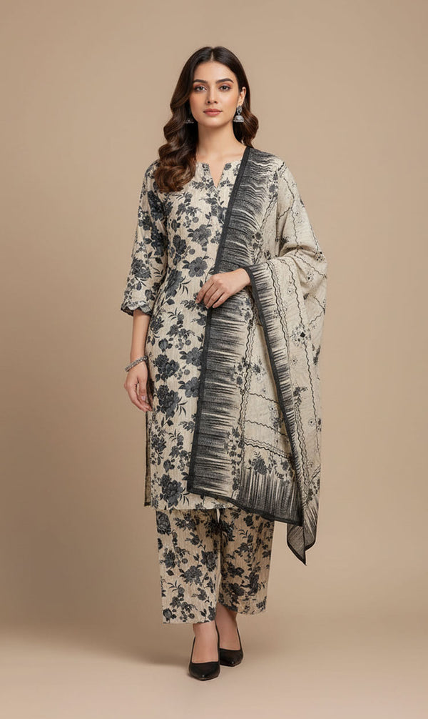 D# 10020 Cotton Cambric 3 Piece Unstitched